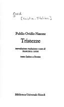 Cover of: Tristezze by Ovid