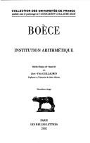 Cover of: Institution arithmétique