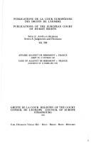 Cover of: Affaire Allenet de Ribemont c. France : arrêt du 10 Février 1995 =: Case of Allenet de Ribemont v. France : judgment of 10 February 1995.