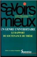 Cover of: genre universitaire, le rapport de soutenance de thèse