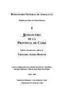 Cover of: Romancero de la provincia de Cádiz