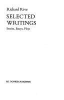 Cover of: Selected writings: stories, essays, plays