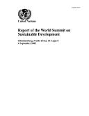 Cover of: Report of the World Summit on Sustainable Development: Johannesburg, South Africa, 26 August-4 September 2002.