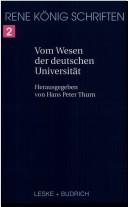 Cover of: Vom Wesen der deutschen Universität