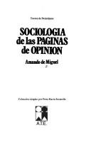 Cover of: Sociología de las paginas de opinión