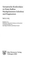 Cover of: Synoptische Konkordanz zu Franz Kafkas Nachgelassenen Schriften und Fragmenten