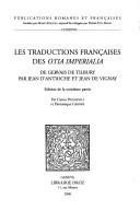 Cover of: Les traductions françaises des Otia imperialia de Gervais de Tilbury par Jean d'Antioche et Jean de Vignay by Gervase of Tilbury