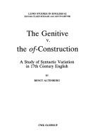 Cover of: The genitive v. the of-construction: a study of syntactic variation in 17th century English