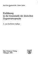 Cover of: Einführung in die Grammatik der deutschen Gegenwartssprache by Karl-Ernst Sommerfeldt