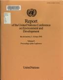 Cover of: Report of the United Nations Conference on Environment and Development: Rio de Janeiro, 3-14 June 1992.