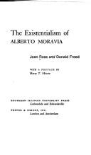 Cover of: The existentialism of Alberto Moravia | Joan Ross