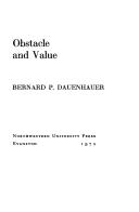 Cover of: Obstacle and value.