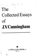 Cover of: The collected essays of J. V. Cunningham.