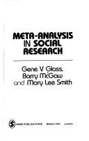Meta-analysis in social research by Gene V. Glass