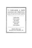 Cover of: Towards a new American poetics by Ekbert Faas