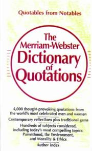 Cover of: The Merriam-Webster Dictionary of Quotations