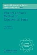 Cover of: Van der Corputʼs method of exponential sums