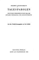 Cover of: Tagesparolen: dt. Presseweisungen 1939-1945: Hitlers Propaganda u. Kriegsführung