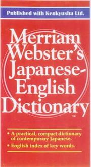 Cover of: Merriam-Webster's Japanese-English Dictionary