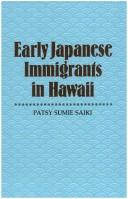Cover of: Early Japanese immigrants in Hawaii