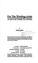 Cover of: For the Working Artist by Judith Luther, Judith Luther