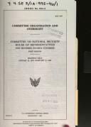 Cover of: Committee organization and oversight by United States. Congress. House. Committee on National Security., United States. Congress. House. Committee on National Security.