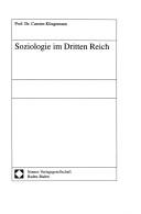 Cover of: Soziologie im Dritten Reich