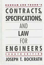 Cover of: Dunham and Young's Contracts, specifications, and law for engineers. by Clarence W. Dunham