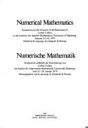 Cover of: Numerical mathematics: symposium on the occasion of the retirement of Lothar Collatz at the Institute for Applied Mathematics, University of Hamburg, January 25-26, 1979