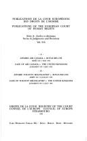 Cover of: Affaire Air Canada c. Royaume-uni : arrêt du 5 Mai 1995.: B. Affaire Tolstoy Miloslavsky c. Royaume-uni : arrêt du 13 Juillet 1995 = A. Case of Air Canada v. the United Kingdom : judgment of 5 May 1995.  B. Case of Tolstoy Miloslavsky v. the United Kingdom : judgment of 13 July 1995.