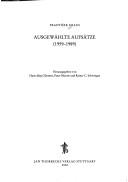 Cover of: Ausgewahlte Aufsatze (1959-1989) (Vortrage Und Forschungen)