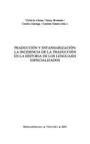Cover of: TraducciÃ³n y estandarizaciÃ³n. by Victoria Alsina, Jenny Brumme, Garriga, Cecilio (eds.)