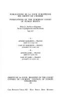 Cover of: Affaire Marlhens c. France : arrêt du 24 Mai 1995.: B. Affaire Jamil c. France : arrêt du 8 Juin 1995 = A. Case of Marlhens v. France : judgment of 24 May 1995.  B. Case of Jamil v. France : judgment of 8 June 1995.