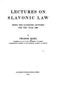 Cover of: Lectures on Slavonic law by Fedor Fedorovich Zigelʹ
