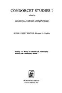 Cover of: Condorcet Studies I (History of Philosophy, Vol I)
