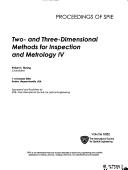 Two- and Three-dimensional Methods for Inspection and Metrology by Peisen S. Huang