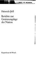 Cover of: Berichte zur Gesinnungslage der Nation