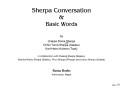 Sherpa conversation & basic words by Lhakpa Doma Sherpa