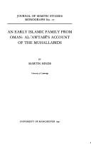 Cover of: An Early Islamic family from Oman by Salamah ibn Muslim Awtabī, Salamah ibn Muslim Awtabī