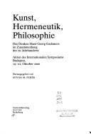 Cover of: Kunst, Hermeneutik, Philosophie by Istvan M. Feher