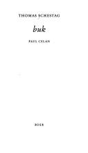 Cover of: Buk: Paul Celan