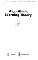 Cover of: Algorithmic learning theory