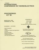 Cover of: Fifteenth International Conference on Thermoelectrics: Proceedings Ict '96 : March 26-29, 1996, Pasadena, Ca  USA
