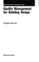 Cover of: Quality Management for Building Design (Butterworth Architecture Management Guides) by Tim Cornick