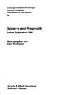 Cover of: Sprache und Pragmatik: Lunder Symposium 1986