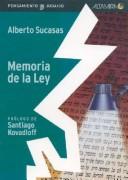 Cover of: Memoria de la ley: ensayos sobre pensamiento judío