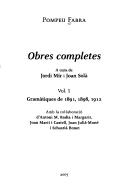 Obres completes by Pompeu Fabra