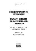 Cover of: Correspondance intégrale by Panait Istrati