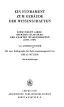 Cover of: Fundament zum Gebäude der Wissenschaften: Einhundert Jahre Ostwalds Klassiker der exakten Wissenschaften (1889-1989)