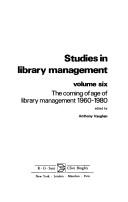 Cover of: Studies in library management.